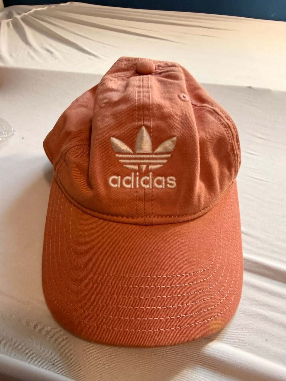 Adidas Originals Women's Relaxed Strapback Hat Salmon Pink Coral Trefoil Basebal
